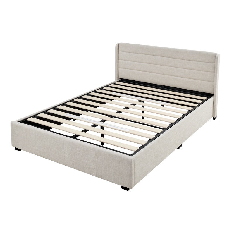 DukeLiving Audrey Tufted Upholstered Gas Lift Storage Platform Bed ...