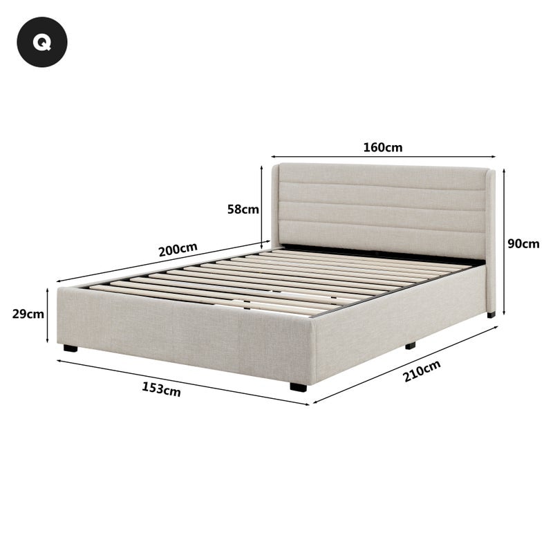 DukeLiving Audrey Tufted Upholstered Gas Lift Storage Platform Bed ...