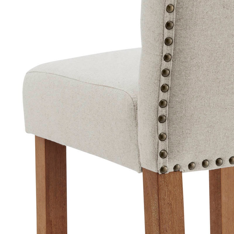 Buy DukeLiving 65cm Belle Provincial Linen Upholstered Barstools Beige