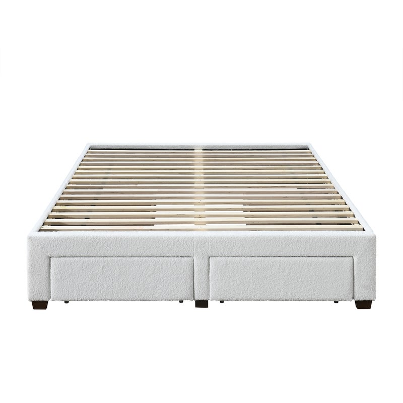 Buy DukeLiving Charlotte Storage Boucle Bed Base with Drawers Cream ...