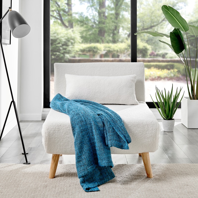 Buy DukeLiving Billy Boucle Single Sofa Bed (Cream) MyDeal