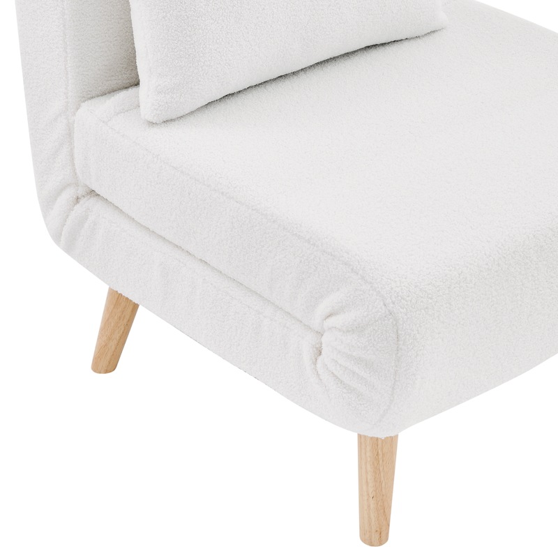 Buy DukeLiving Billy Boucle Single Sofa Bed (Cream) MyDeal