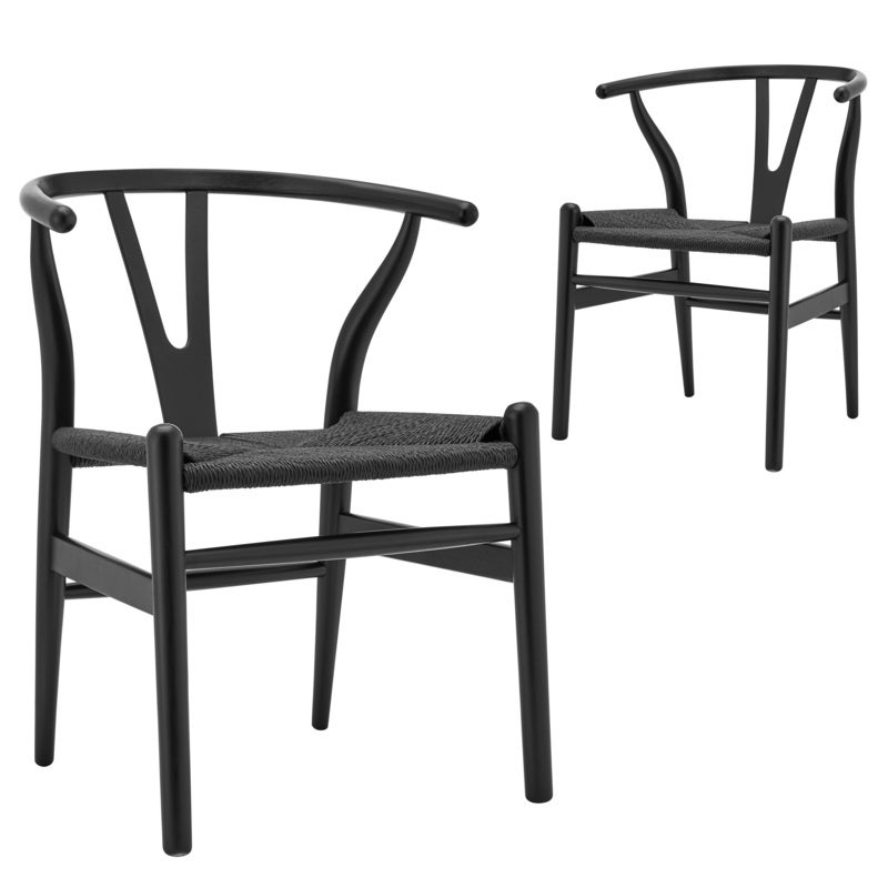 black hans wegner replica wishbone chairs