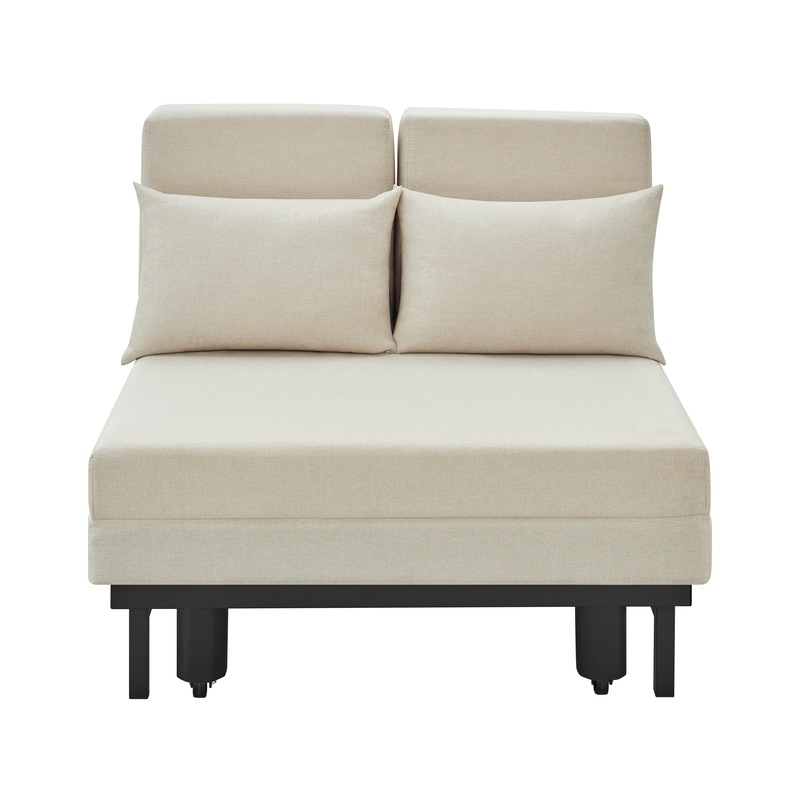 Buy DukeLiving Brandon Upholstered Extendable 2 Seater Sofa Bed (Beige) MyDeal