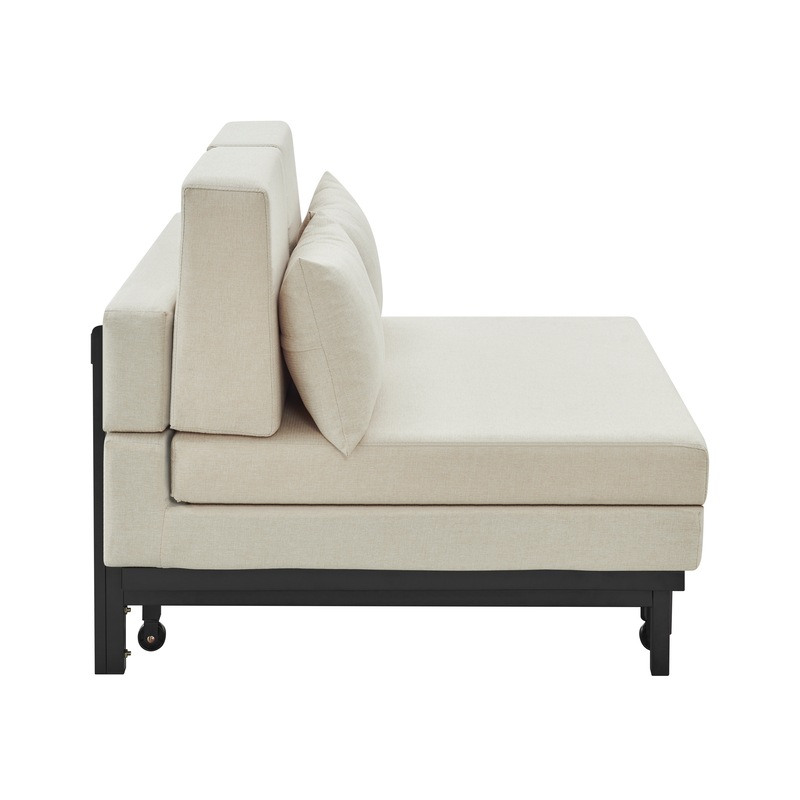 Buy DukeLiving Brandon Upholstered Extendable 2 Seater Sofa Bed (Beige) MyDeal