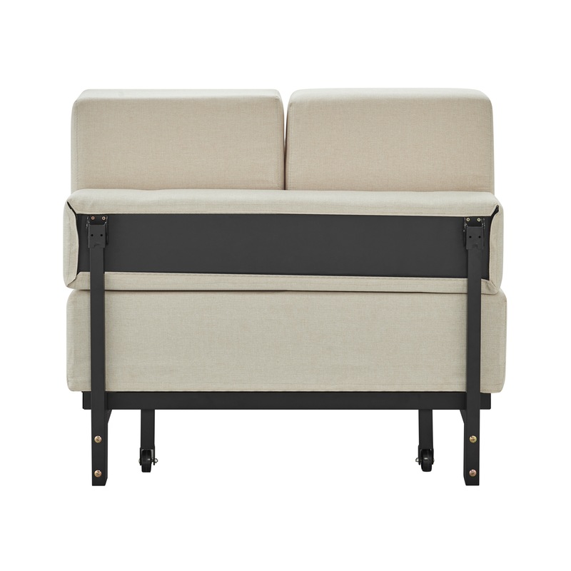 Buy DukeLiving Brandon Upholstered Extendable 2 Seater Sofa Bed (Beige) MyDeal