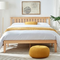 DukeLiving Bronte Solid Wood Platform Bed With Headboard Natural (Double, Queen)