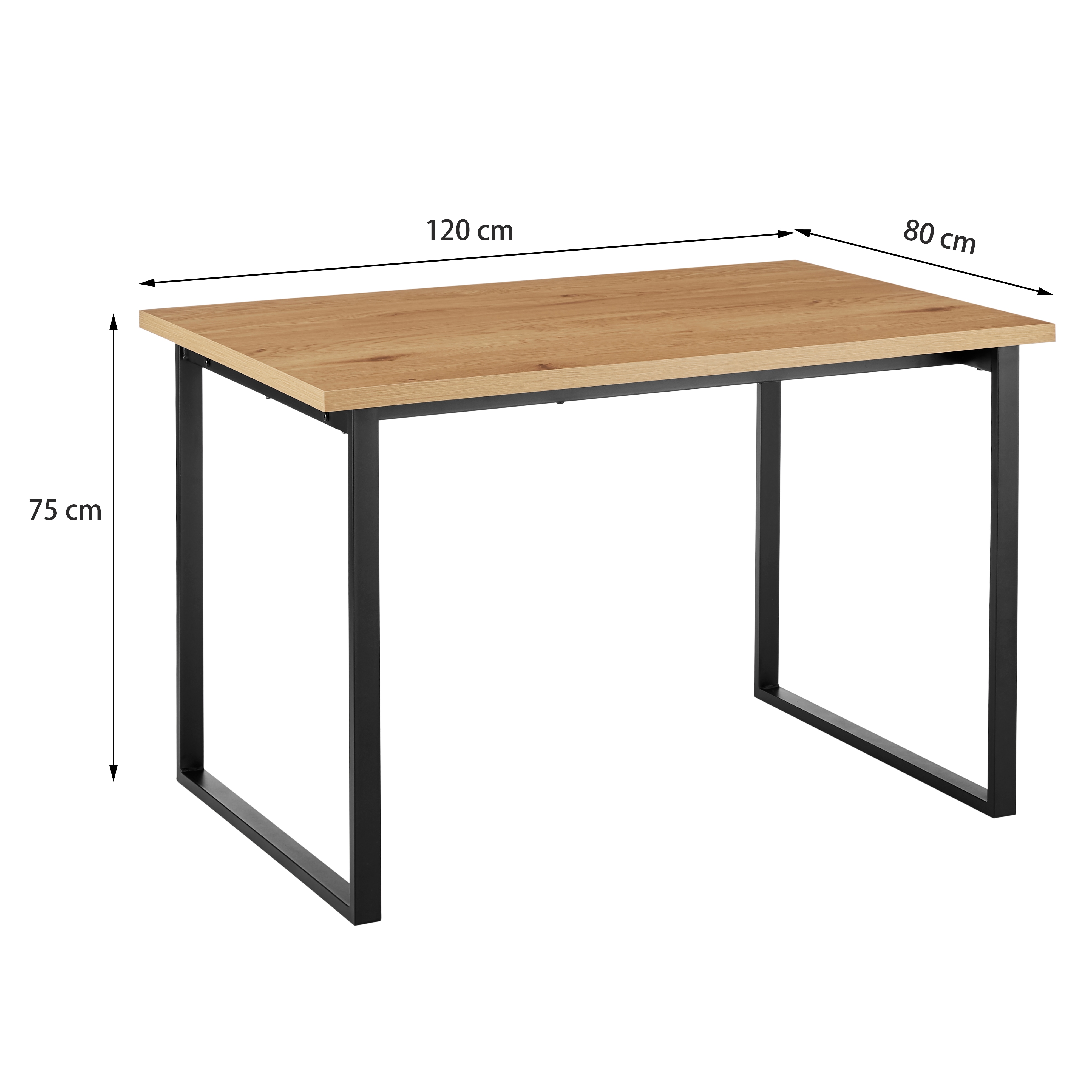 black ski leg dining table