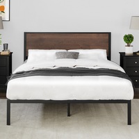 DukeLiving Carter Industrial Platform Bed Frame with Headboard (Queen)