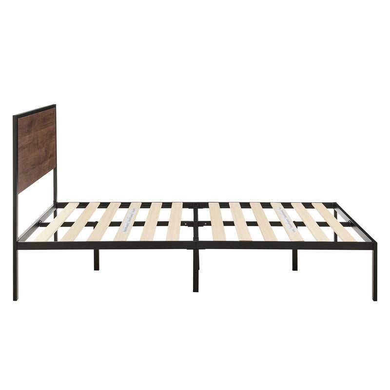 Buy DukeLiving Carter Industrial Platform Bed Frame with Headboard ...