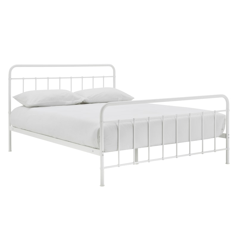 Buy DukeLiving Charlie Metal Bed Frame White (Double, Queen) - MyDeal