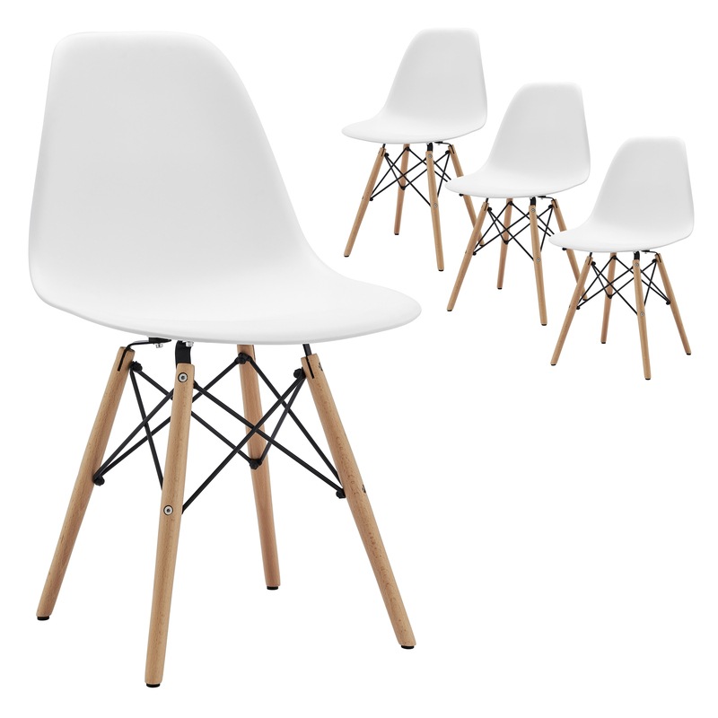 Dukeliving Eames Replica Dsw Side Chairs White Set Of 4 Buy Dining Chairs Sets Of 4 2417306