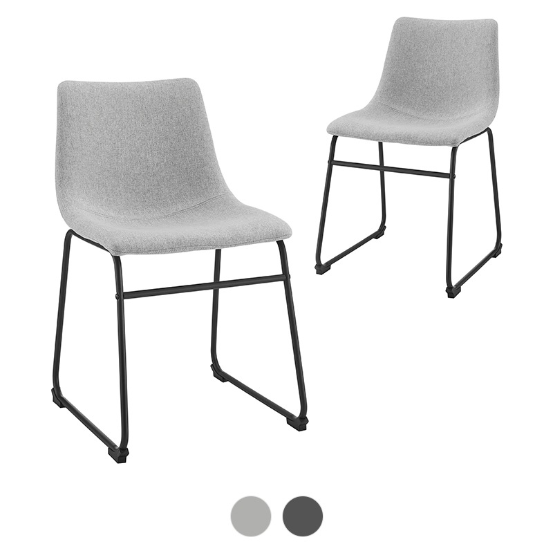 DukeLiving Echo Contemporary Dining Chairs Set of 2 (Light Grey, Dark