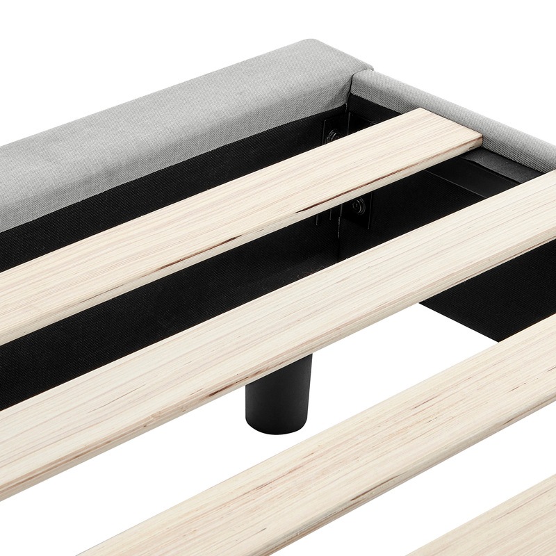 Buy DukeLiving Essentials Upholstered Platform Bed Base Light Grey