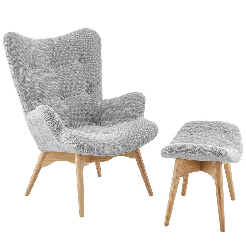 Buy DukeLiving Grant Featherston Replica Contour Lounge Chair & Ottoman  Platinum Model (Light Grey) - MyDeal