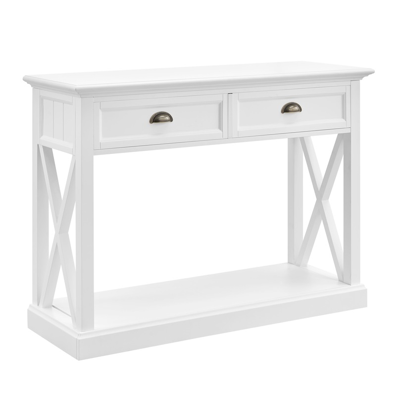 DukeLiving Hamptons Coastal 2 Drawer Console Table (White) - MyDeal's ...