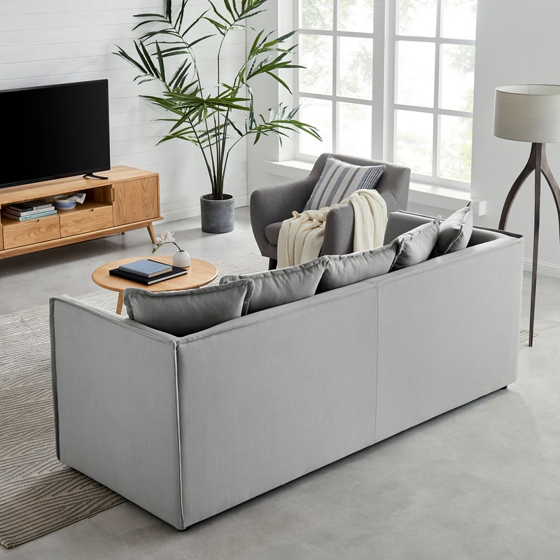 Buy DukeLiving Hamptons Coastal 3 Seater Sofa (Charcoal) MyDeal