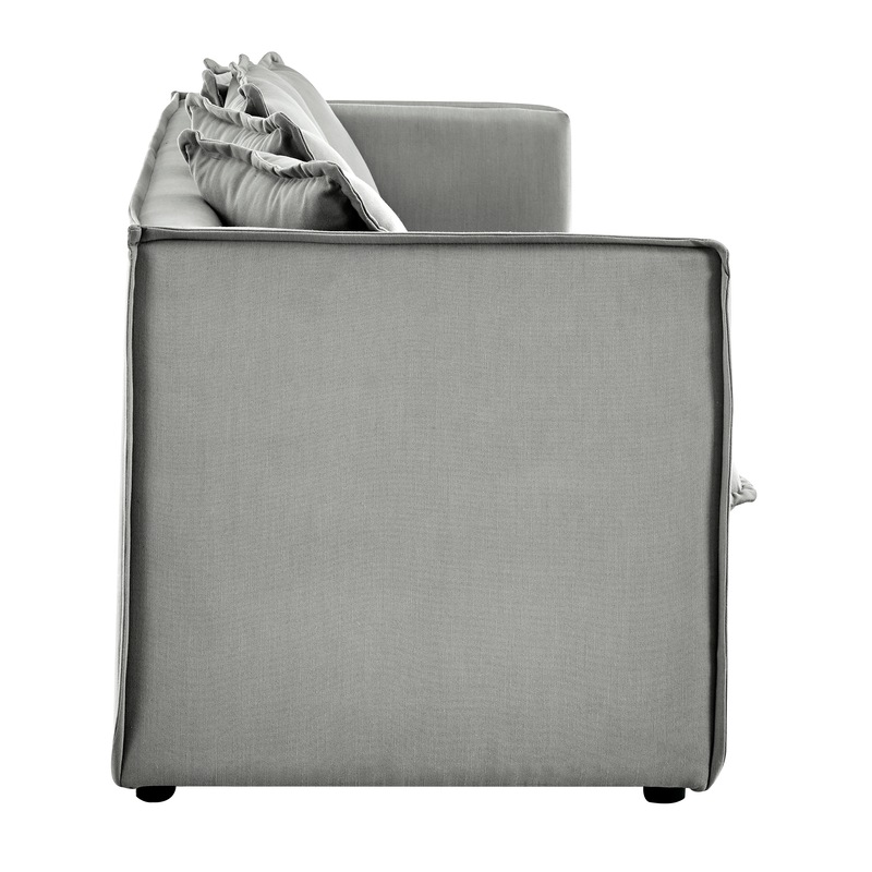 Buy DukeLiving Hamptons Coastal 3 Seater Sofa (Charcoal) MyDeal