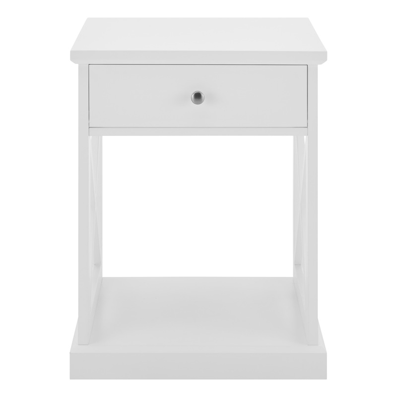 Buy DukeLiving Hamptons Coastal Cross Bedside Table White (Set of 2) MyDeal