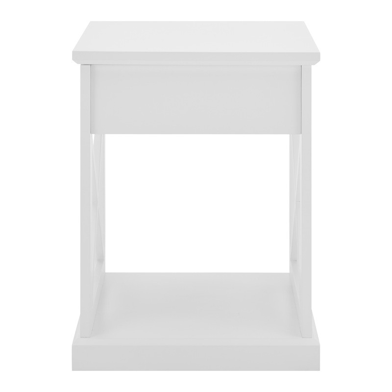 Buy DukeLiving Hamptons Coastal Cross Bedside Table White (Set of 2