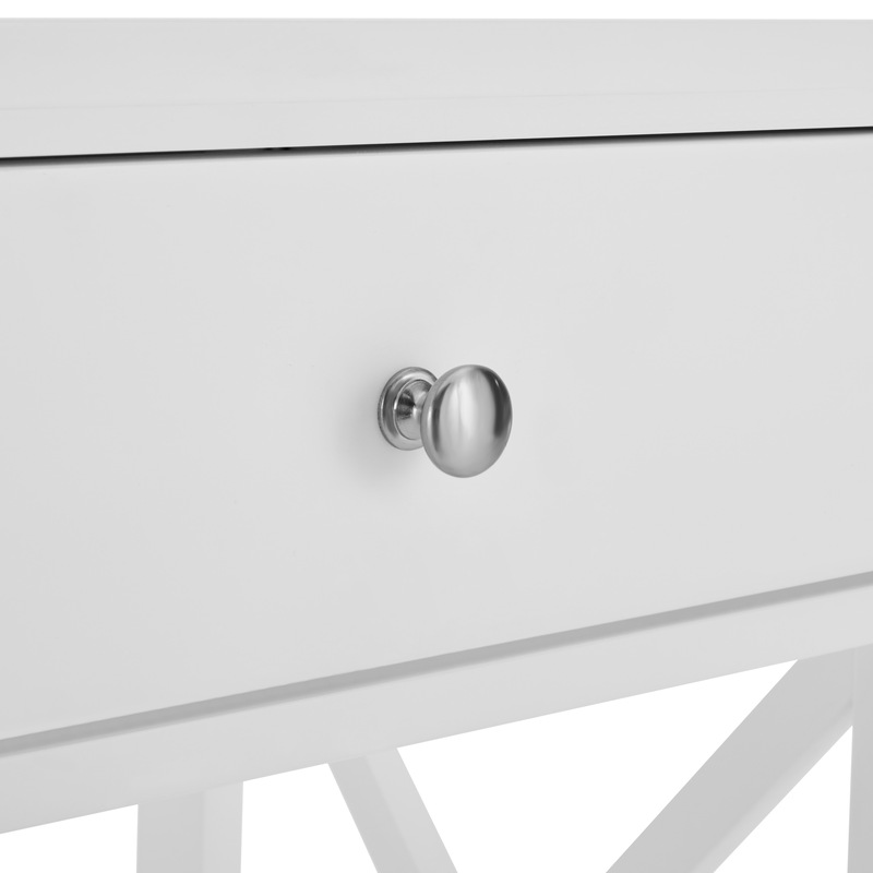 Buy DukeLiving Hamptons Coastal Cross Bedside Table White (Set of 2