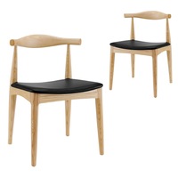 DukeLiving Hans Wegner Replica Elbow CH20 Dining Chair Natural (Set of 2)