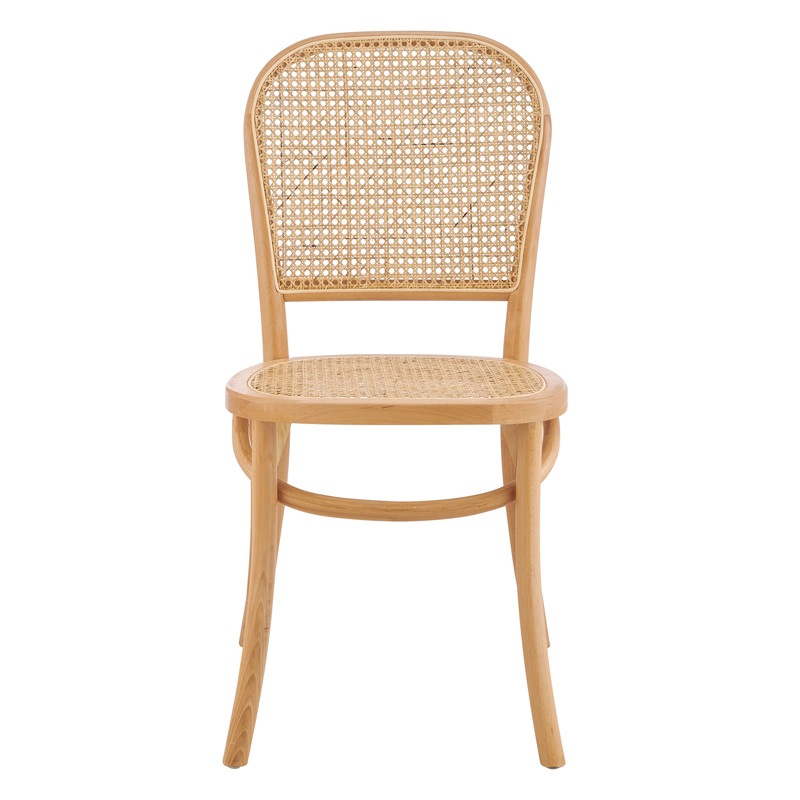 Buy DukeLiving Harlo Beech & Rattan Dining Chairs Natural (Set of 2) MyDeal