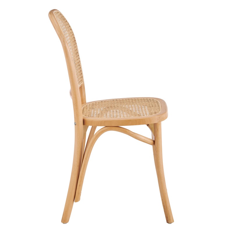 Buy DukeLiving Harlo Beech & Rattan Dining Chairs Natural (Set of 2) MyDeal