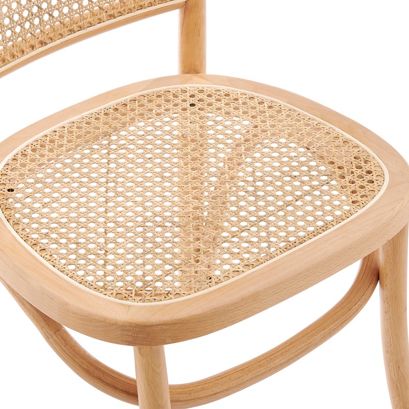 Buy DukeLiving Harlo Beech & Rattan Dining Chairs Natural (Set of 2) MyDeal