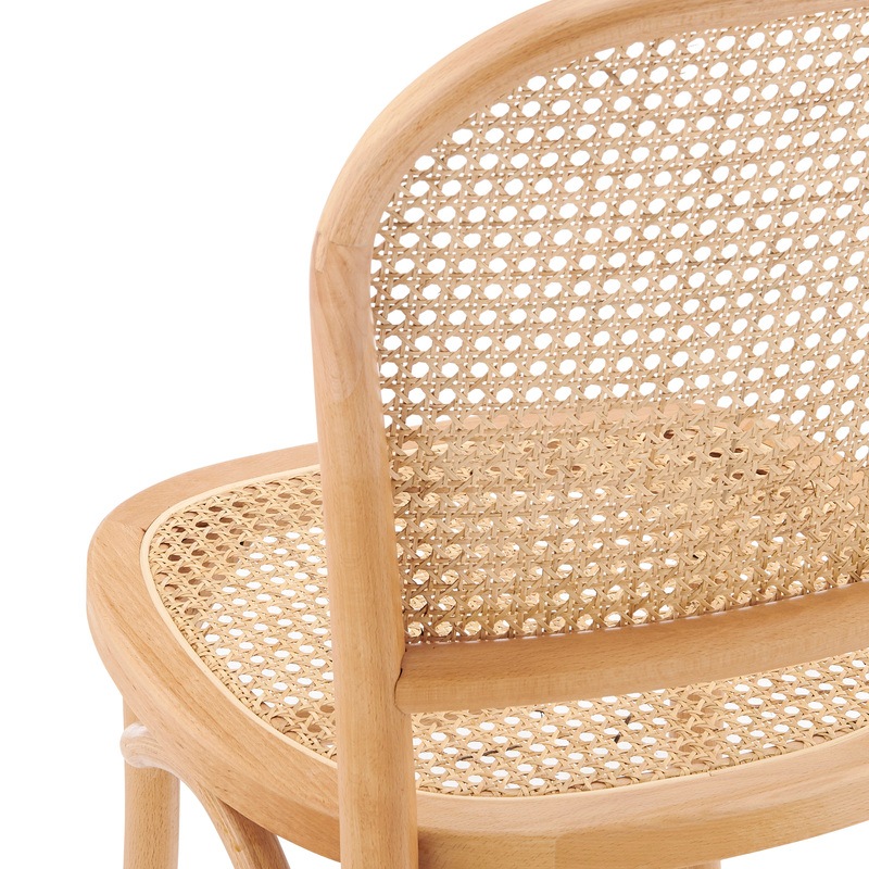 Buy DukeLiving Harlo Beech & Rattan Dining Chairs Natural (Set of 2) MyDeal