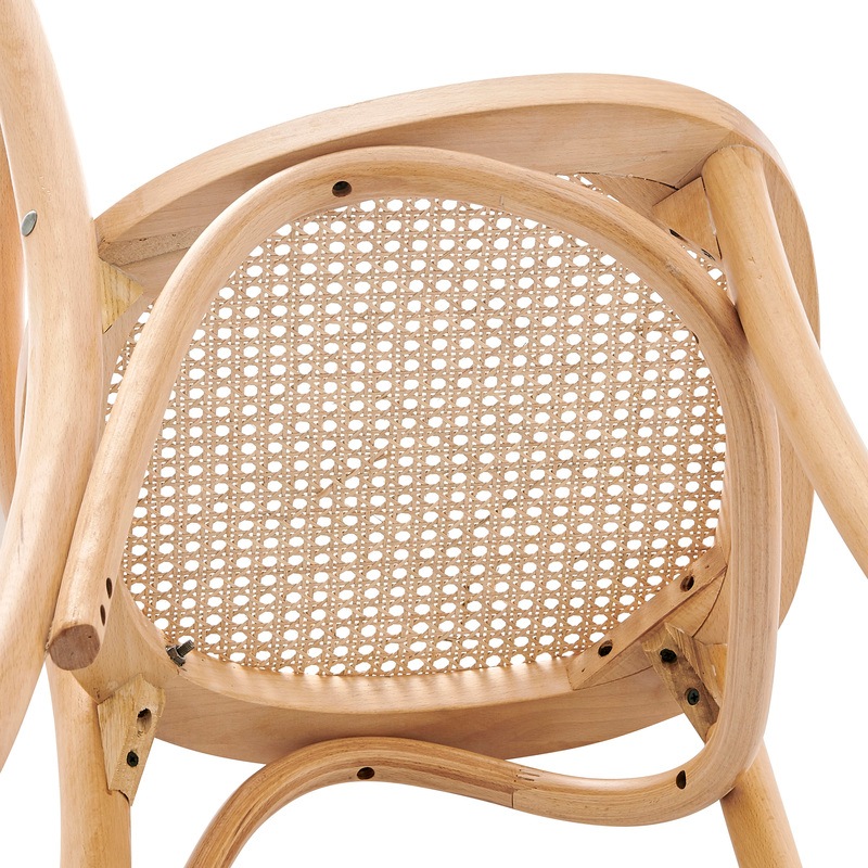 Buy DukeLiving Harlo Beech & Rattan Dining Chairs Natural (Set of 2) MyDeal