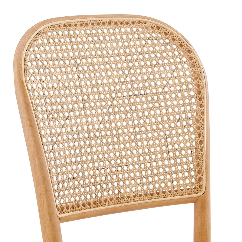 Buy DukeLiving Harlo Beech & Rattan Dining Chairs Natural (Set of 2) MyDeal