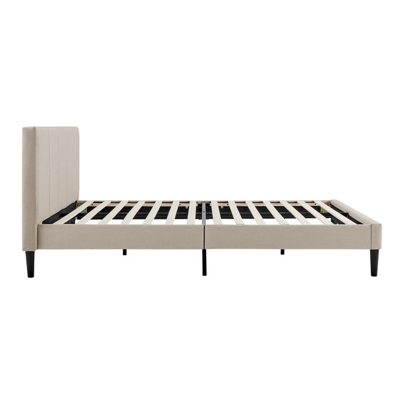 Buy DukeLiving Harper Upholstered Bed with Headboard Beige (Double