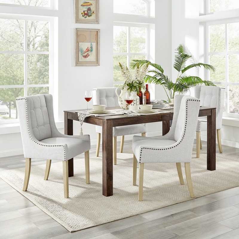 Buy DukeLiving Jarret French Provincial Upholstered Dining Chairs Beige