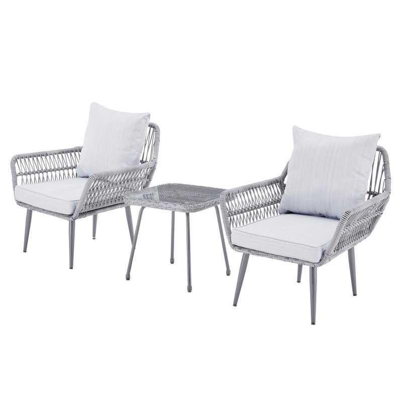 Buy DukeLiving Kauai Outdoor Rope 3 Piece Bistro Set MyDeal