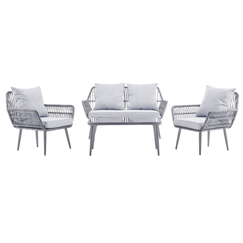 Buy DukeLiving Kauai Outdoor Rope 4 Seater Lounge Setting MyDeal