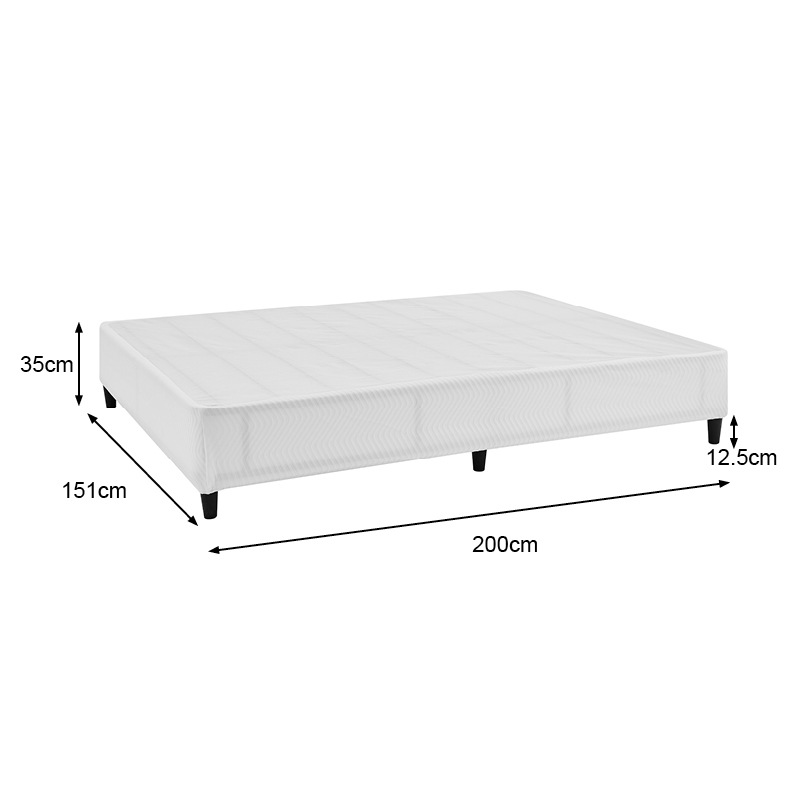 DukeLiving Laura Box Spring Ensemble Bed Base Ivory (Queen) Extra