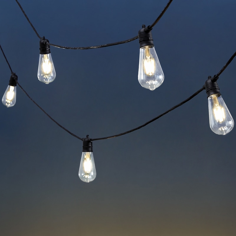 Buy DukeLiving LED Vintage Style Teardrop Edison Outdoor Festoon Lights ...