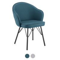 DukeLiving Lennon Upholstered Dining Chair (Dark Blue, Light Grey)