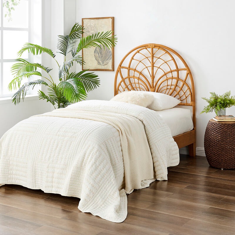 Buy DukeLiving Lunar Arch Natural Rattan Bedhead (King Single, Double