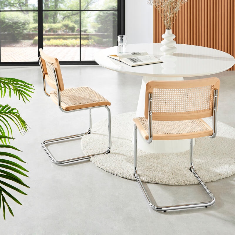 Buy DukeLiving Marcel Breuer Cesca Replica Natural Rattan Chrome