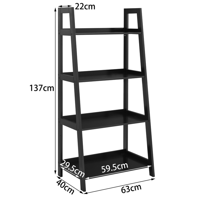 dukeliving milo 4 tier bookshelf bookcase black buy bookcases shelves 3314956