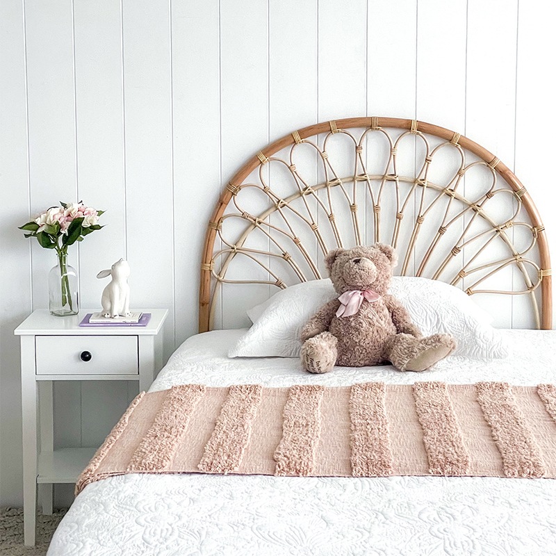 Buy DukeLiving Oasis Rattan Honey Half Moon Bedhead (King Single) MyDeal