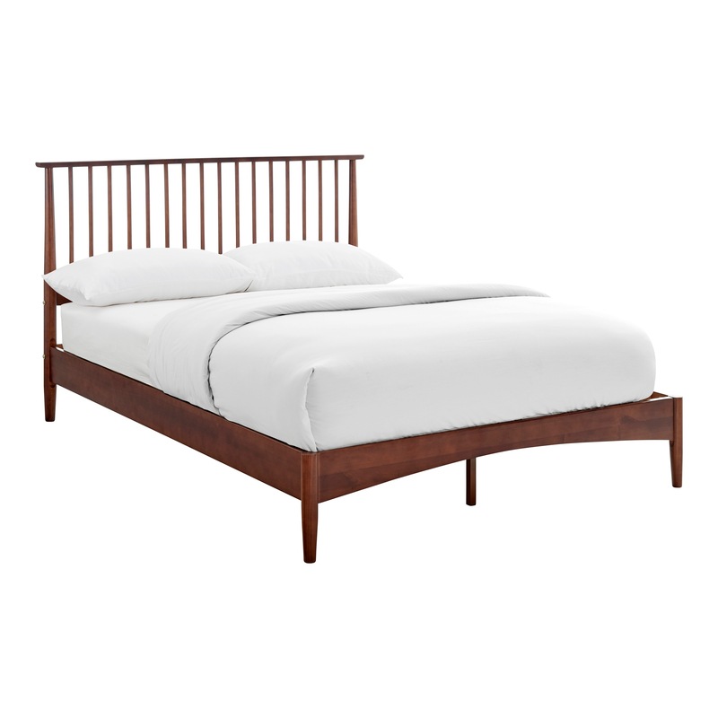 dukeliving oslo nordic spindle timber bed walnut double queen buy queen bed frame 3088188