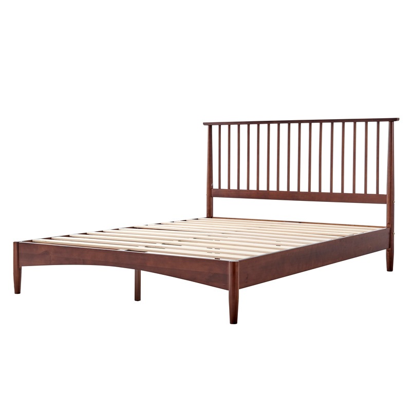 dukeliving oslo nordic spindle timber bed walnut double queen buy queen bed frame 3088188