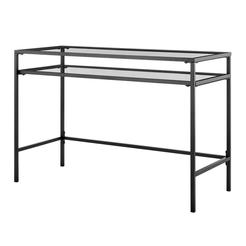 Buy DukeLiving Portside Metal & Glass Shelf Console Table / Desk (Black