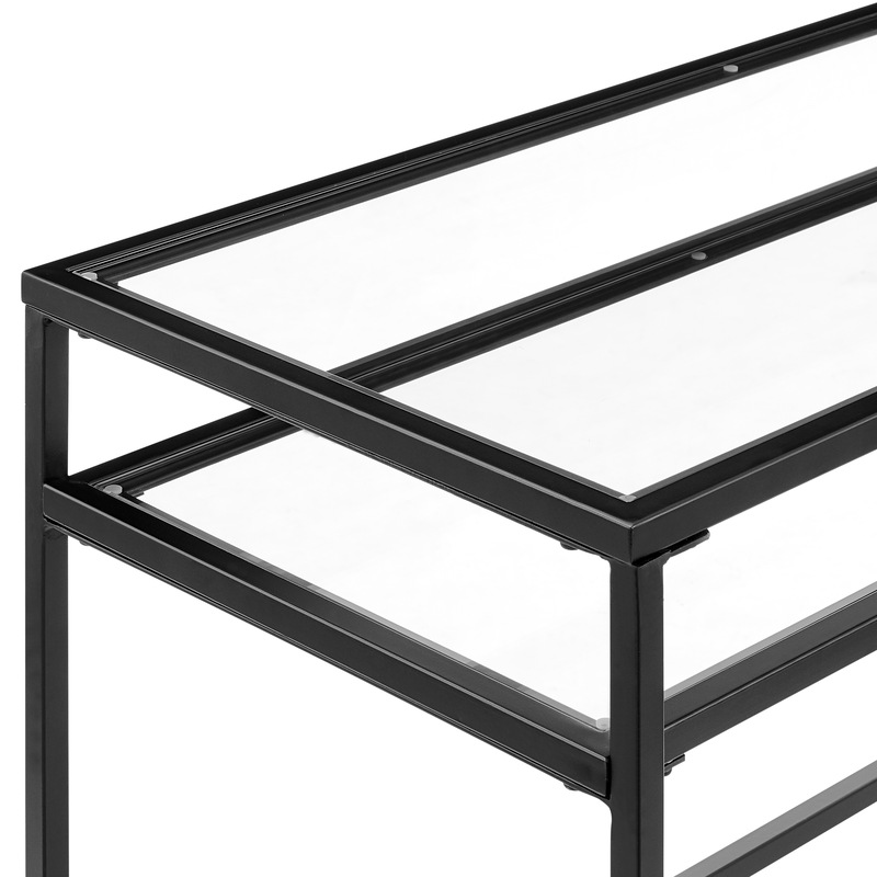 Buy DukeLiving Portside Metal & Glass Shelf Console Table / Desk (Black