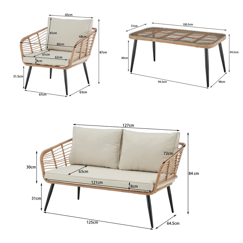 St lucia 4 seater online grey cube dining set