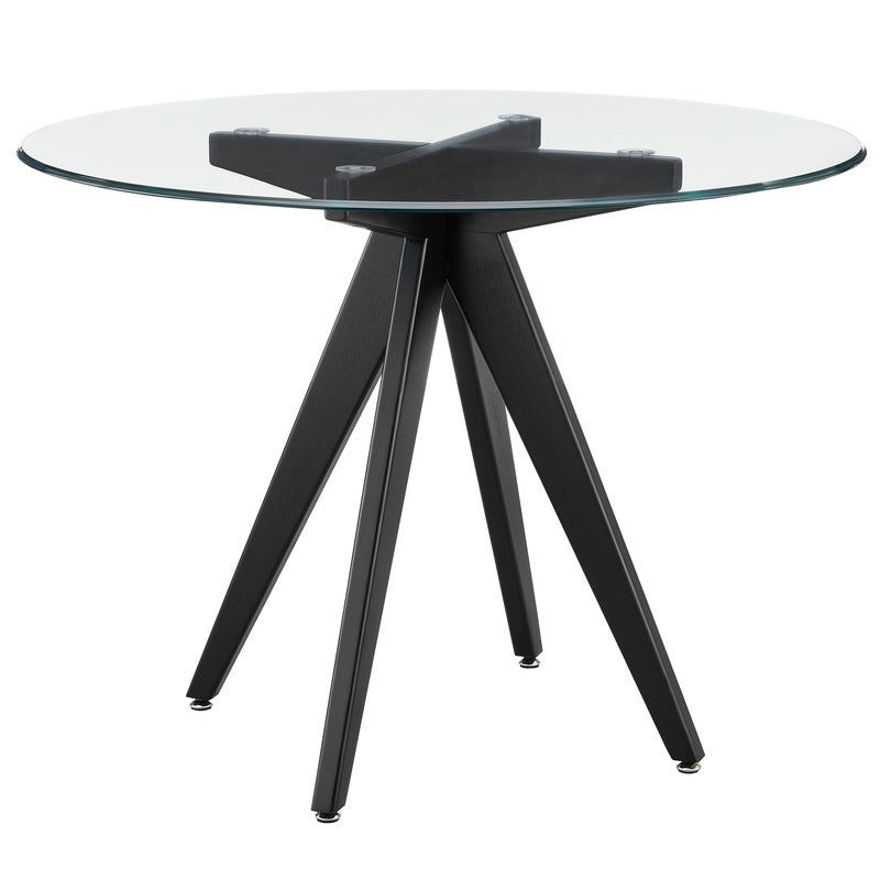 Dukeliving Scandi 100cm Round Clear Top, Round Table Duke