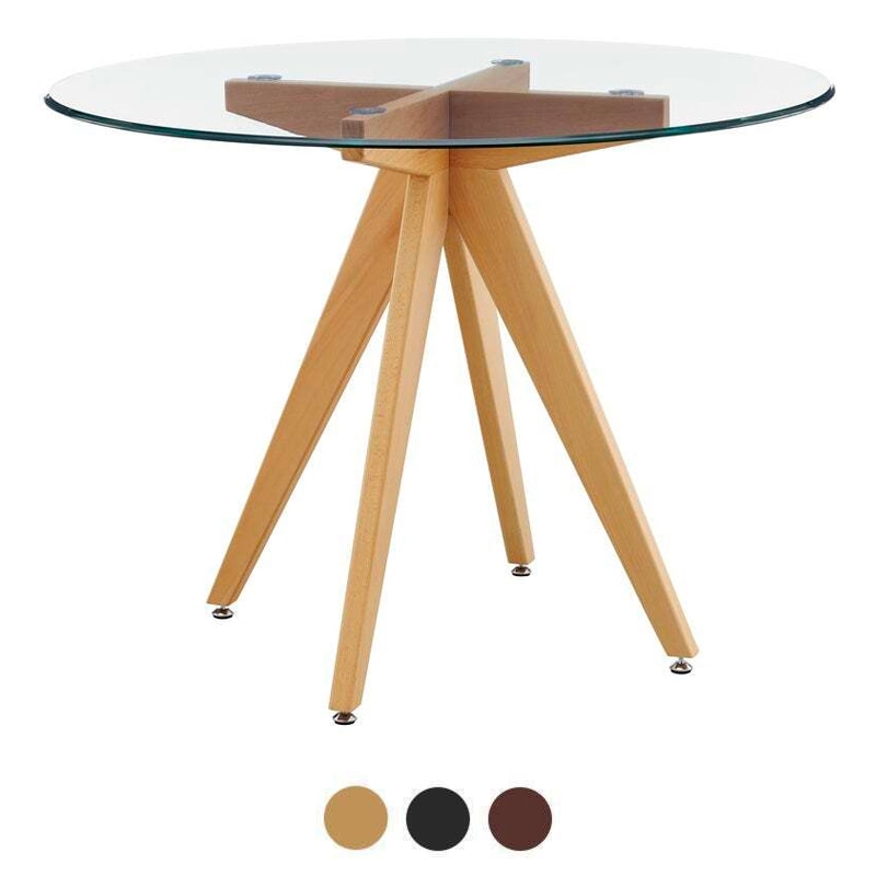 Round glass table 2024 top 100cm